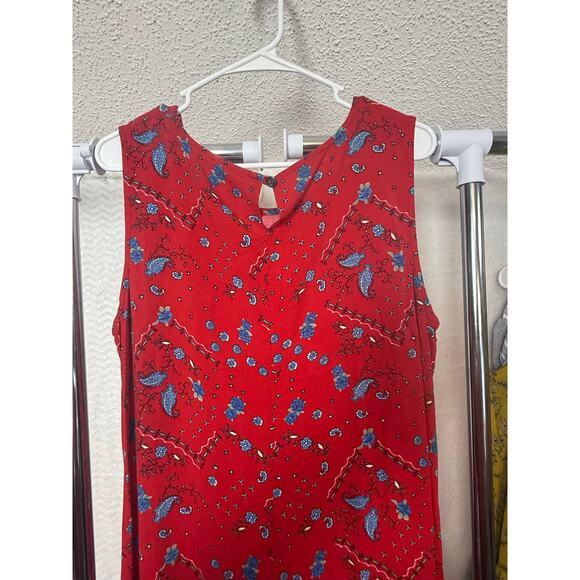 BN#50 Studio Ease Red Floral Paisley Sleeveless Maxi Dress Size 18W - Picture 4 of 7